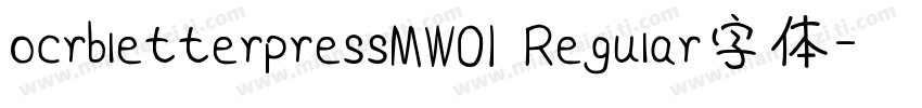 ocrbletterpressMW01 Regular字体字体转换